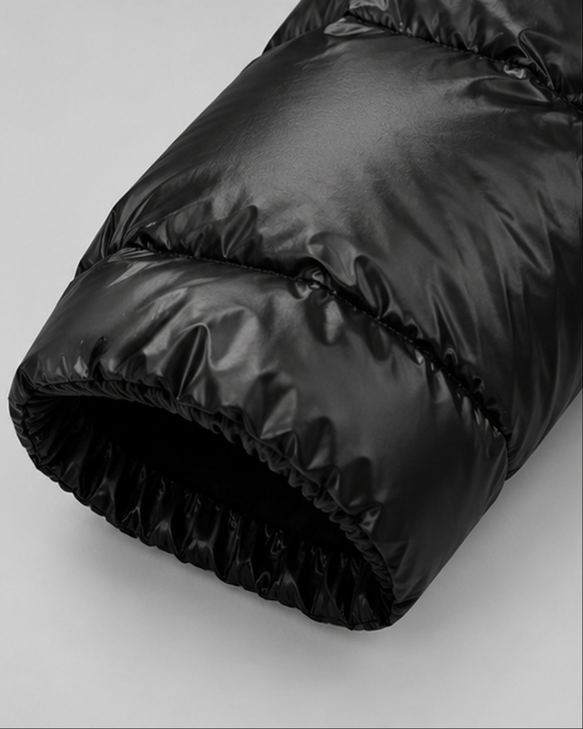Women's Glossy Puffer Jacket with Removable Hood and Zip Front
