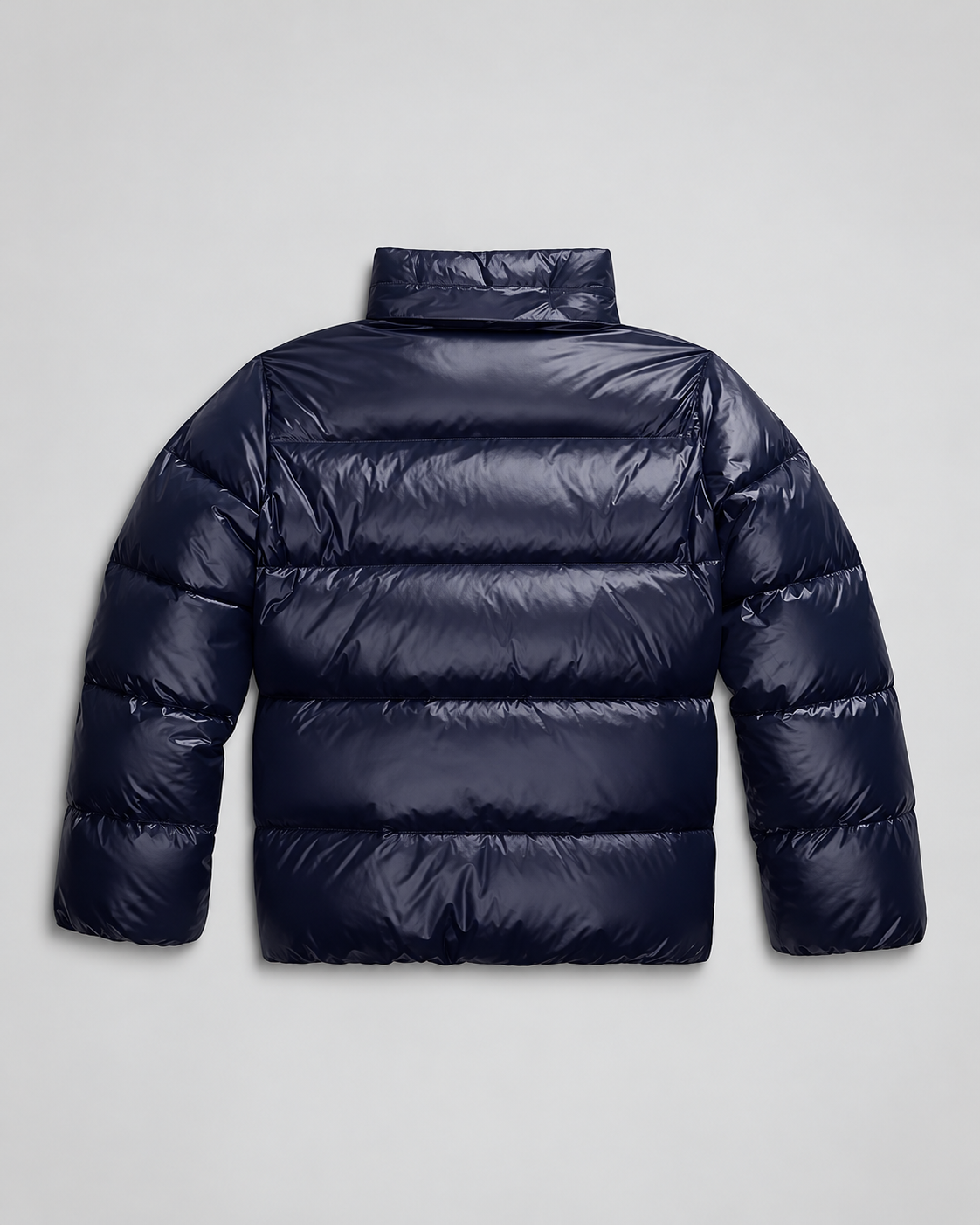 Women's Glossy Puffer Jacket with Removable Hood and Zip Front