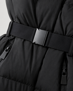 Women's Padded Hooded Puffer Jacket with Belted Waist