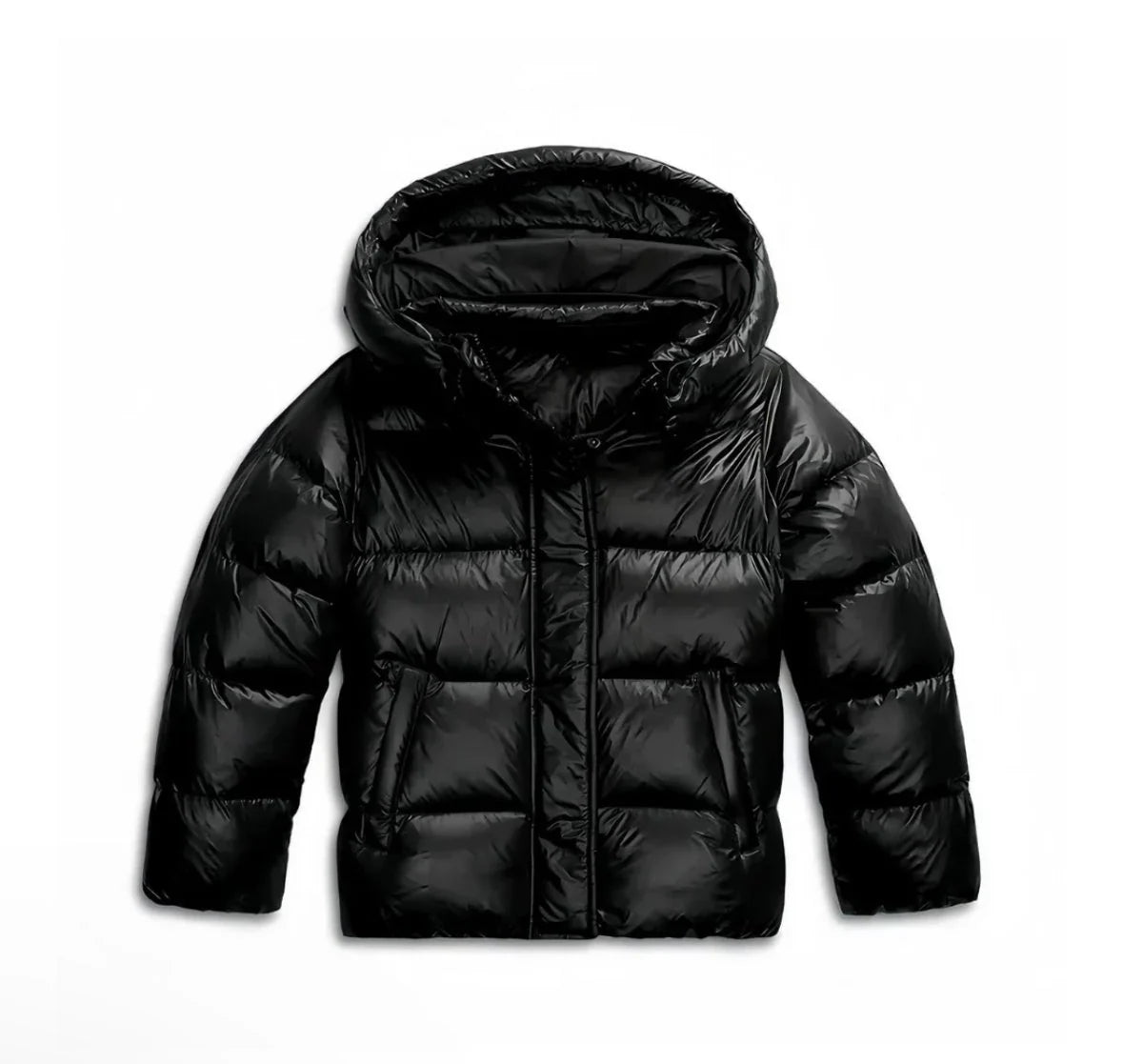 Women's Hooded Quilted Puffer Jacket with Zip Front and Pockets