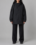 Women's Hooded Longline Rain Coat with Zip Front