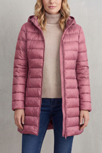 Women's Slim Hooded Puffer Jacket with Elasticated Cuffs