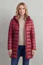 Women's Slim Hooded Puffer Jacket with Elasticated Cuffs