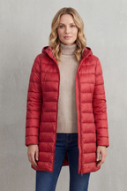 Women's Slim Hooded Puffer Jacket with Elasticated Cuffs
