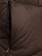 Women's Long Puffer Coat with Hood and Zip Front