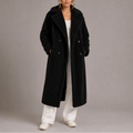 Women's Long Teddy Fleece Coat with Double Breasted Front