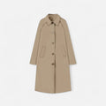 Women's Long Trench Coat with Collar and Single Breasted Front