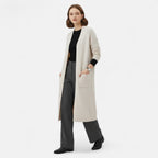 Women's Longline Knit Cardigan with Open Front and Pockets