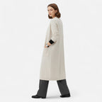 Women's Longline Knit Cardigan with Open Front and Pockets