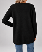 Women's Longline Open Front Cardigan with Patch Pockets