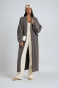 Women's Longline Open Front Knit Cardigan with Drop Shoulders