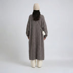 Women's Longline Open Front Knit Cardigan with Drop Shoulders