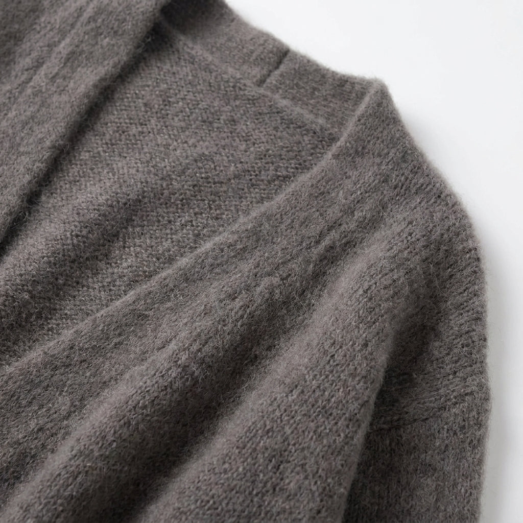 Women's Longline Open Front Knit Cardigan with Drop Shoulders