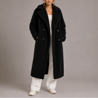 Women's Soft Longline Teddy Coat with Double Breasted Front