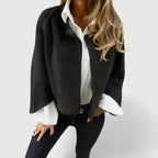Women's Cropped Cardigan with Button Front and Loose Fit