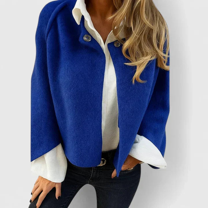 Women's Cropped Cardigan with Button Front and Loose Fit