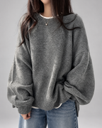 Women's Crew Neck Oversized Jumper with Soft Knit
