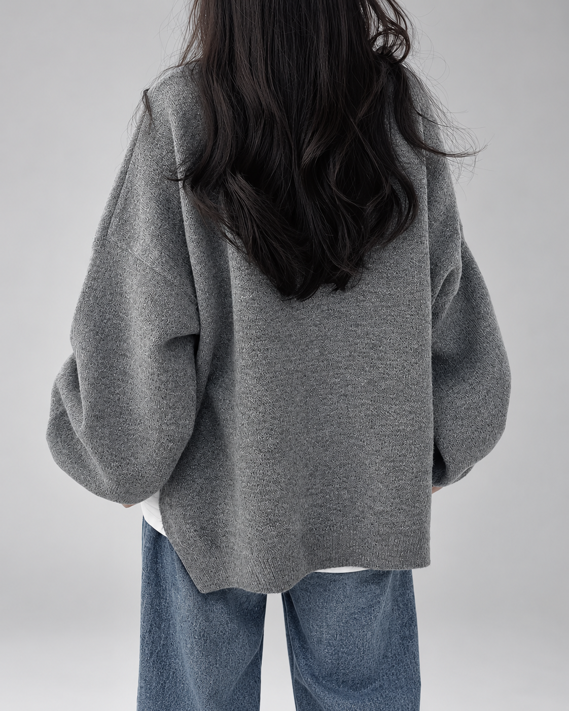 Women's Crew Neck Oversized Jumper with Soft Knit