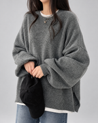 Women's Crew Neck Oversized Jumper with Soft Knit