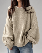 Women's Crew Neck Oversized Jumper with Soft Knit