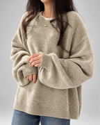 Women's Crew Neck Oversized Jumper with Soft Knit
