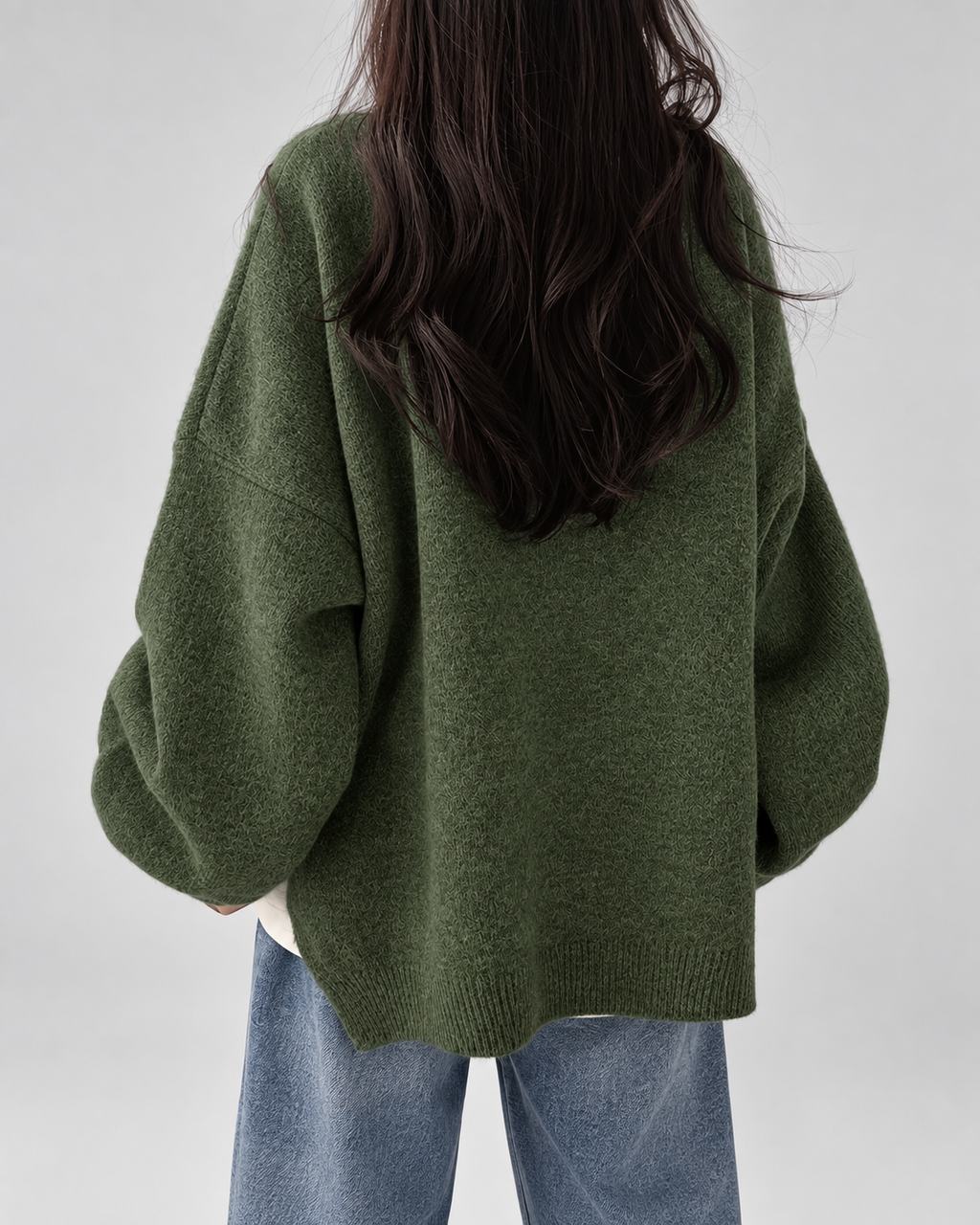 Women's Crew Neck Oversized Jumper with Soft Knit