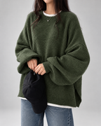 Women's Crew Neck Oversized Jumper with Soft Knit