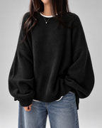 Women's Crew Neck Oversized Jumper with Soft Knit