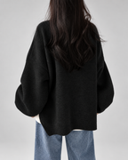 Women's Crew Neck Oversized Jumper with Soft Knit