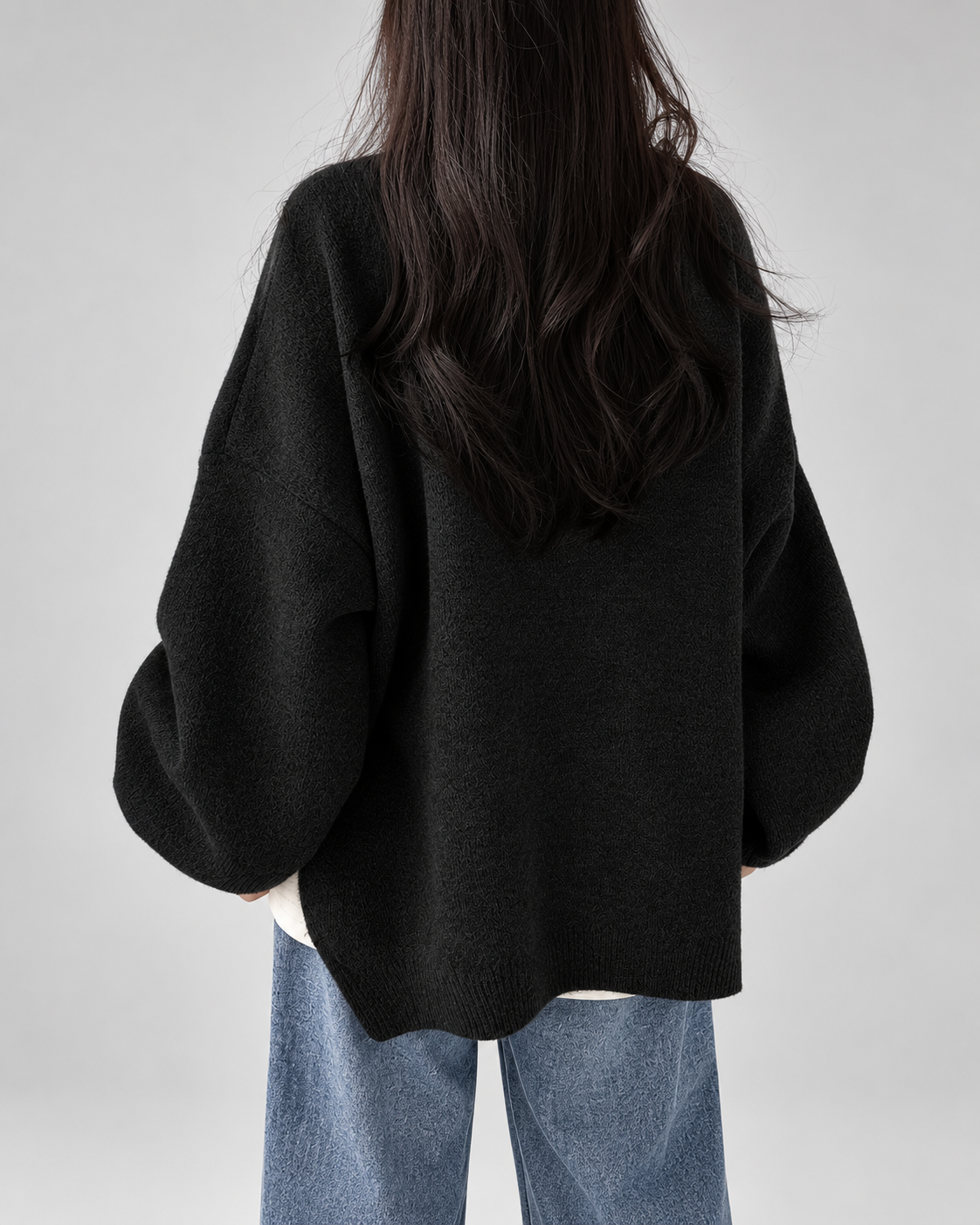Women's Crew Neck Oversized Jumper with Soft Knit