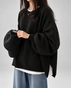 Women's Crew Neck Oversized Jumper with Soft Knit