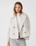 Women's Oversized Double Breasted Jacket with Lapel Collar