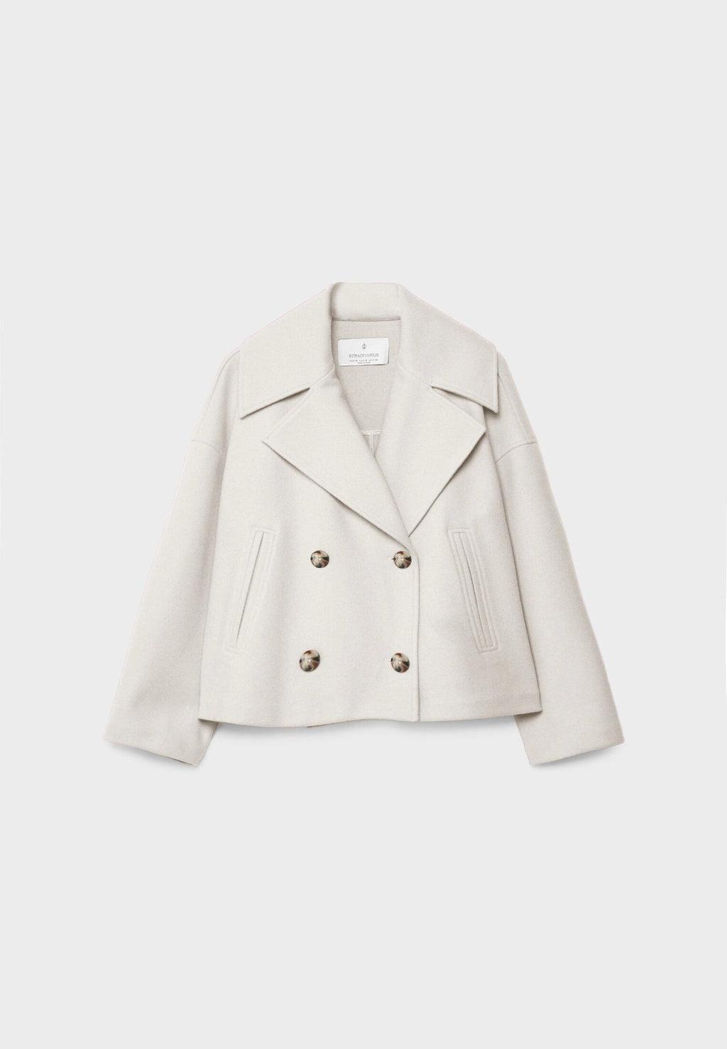 Women's Oversized Double Breasted Jacket with Lapel Collar
