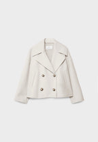 Women's Oversized Double Breasted Jacket with Lapel Collar