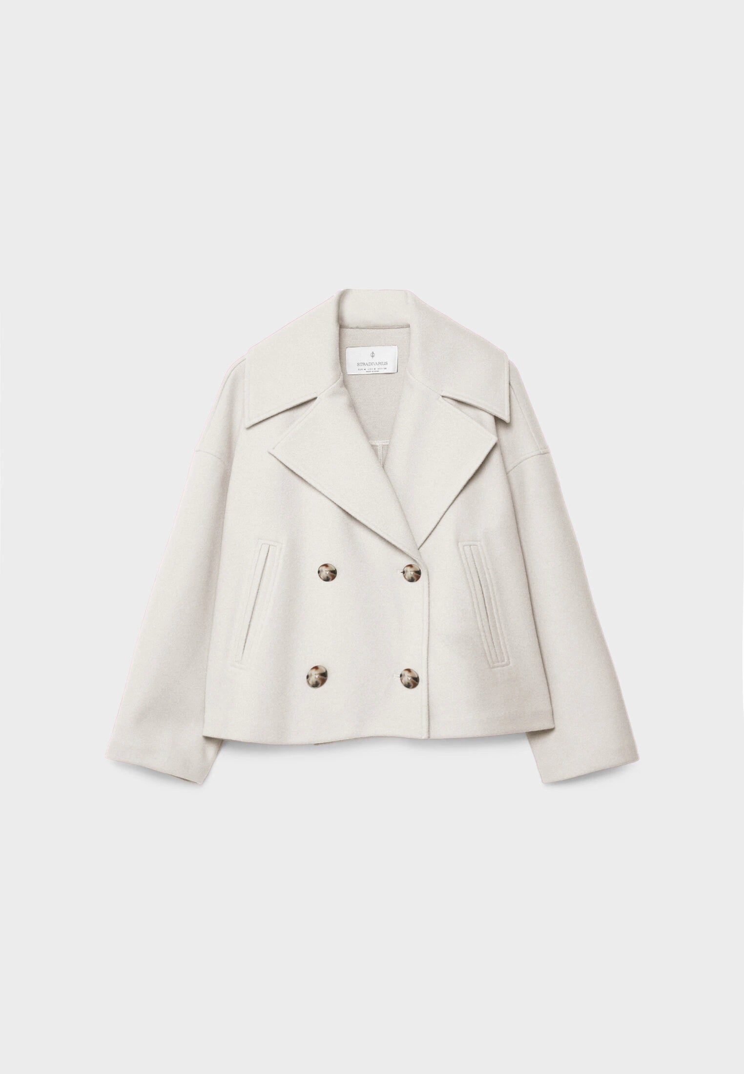 Women's Oversized Double Breasted Jacket with Lapel Collar