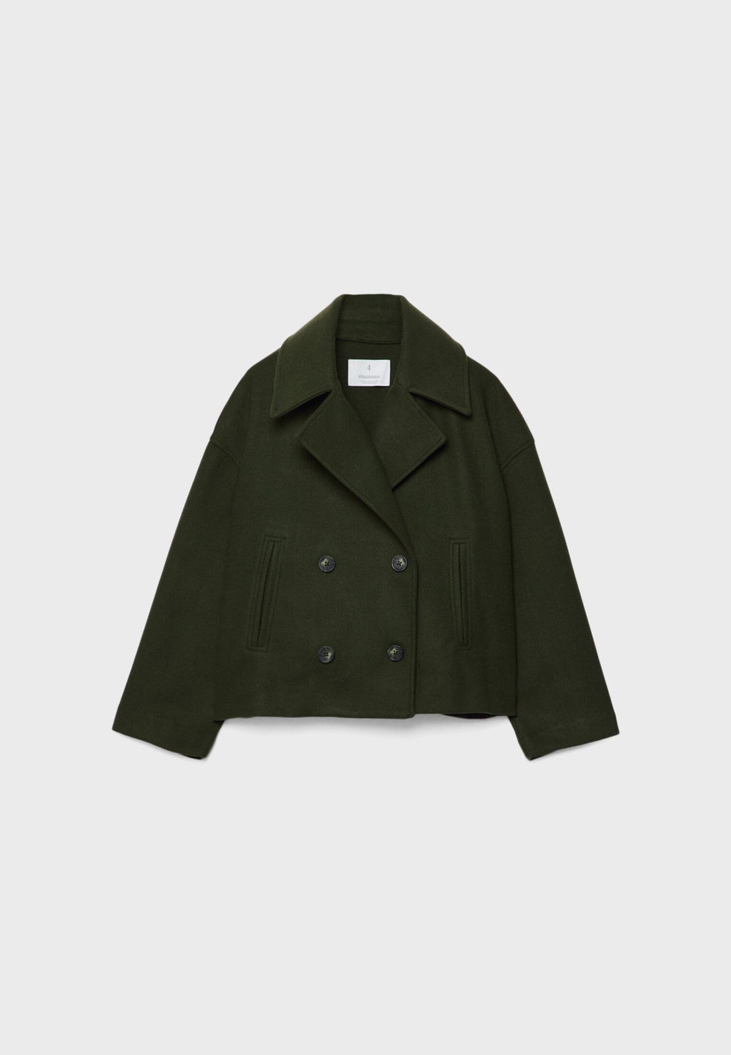 Women's Oversized Double Breasted Jacket with Lapel Collar