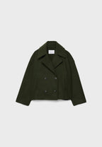 Women's Oversized Double Breasted Jacket with Lapel Collar