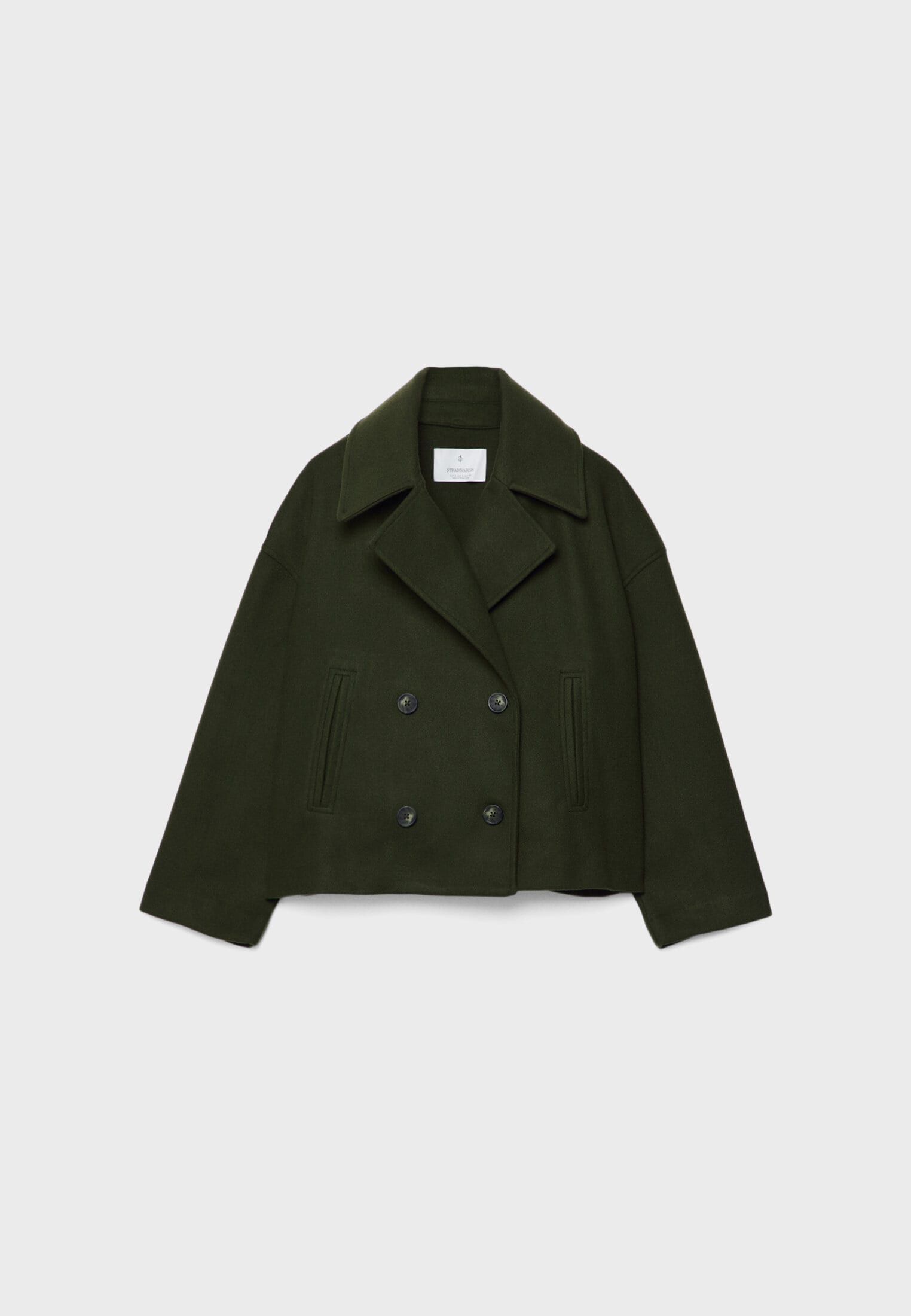 Women's Oversized Double Breasted Jacket with Lapel Collar