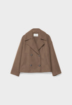 Women's Oversized Double Breasted Jacket with Lapel Collar