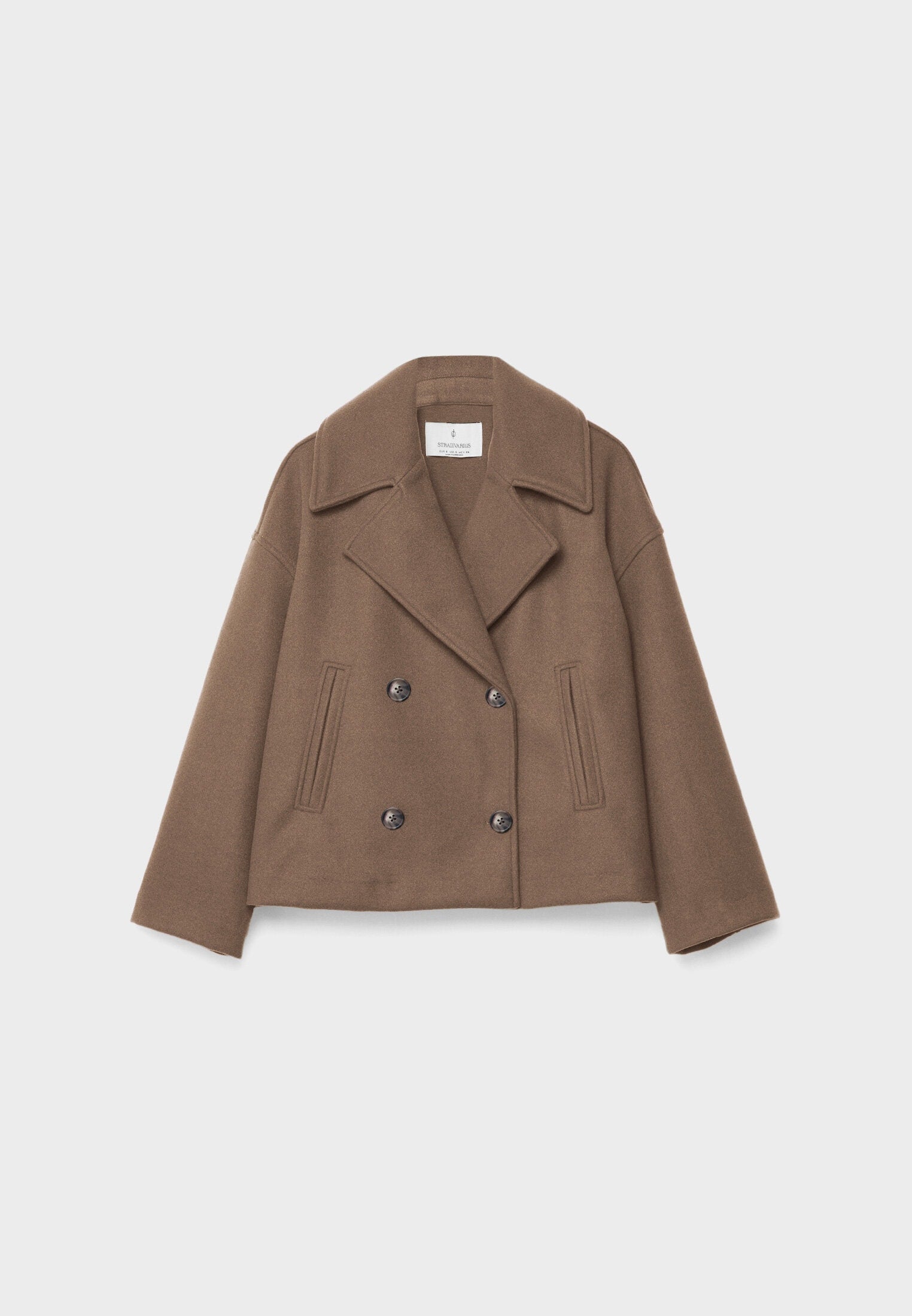 Women's Oversized Double Breasted Jacket with Lapel Collar