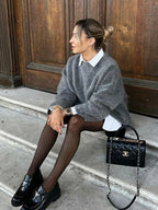 Women's Oversized Fluffy Wool Look Knit Crewneck Jumper 4