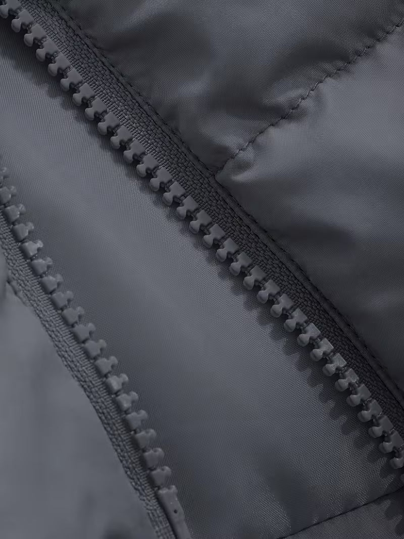 Women's Oversized Puffer Jacket with Detachable Hood and Zip Front
