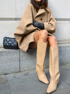 Women's Oversized Single Breasted Button Up Longline Winter Coat 5
