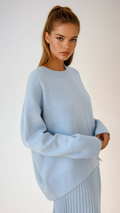 Women's Oversized Soft Knit Crewneck Pullover Jumper 1