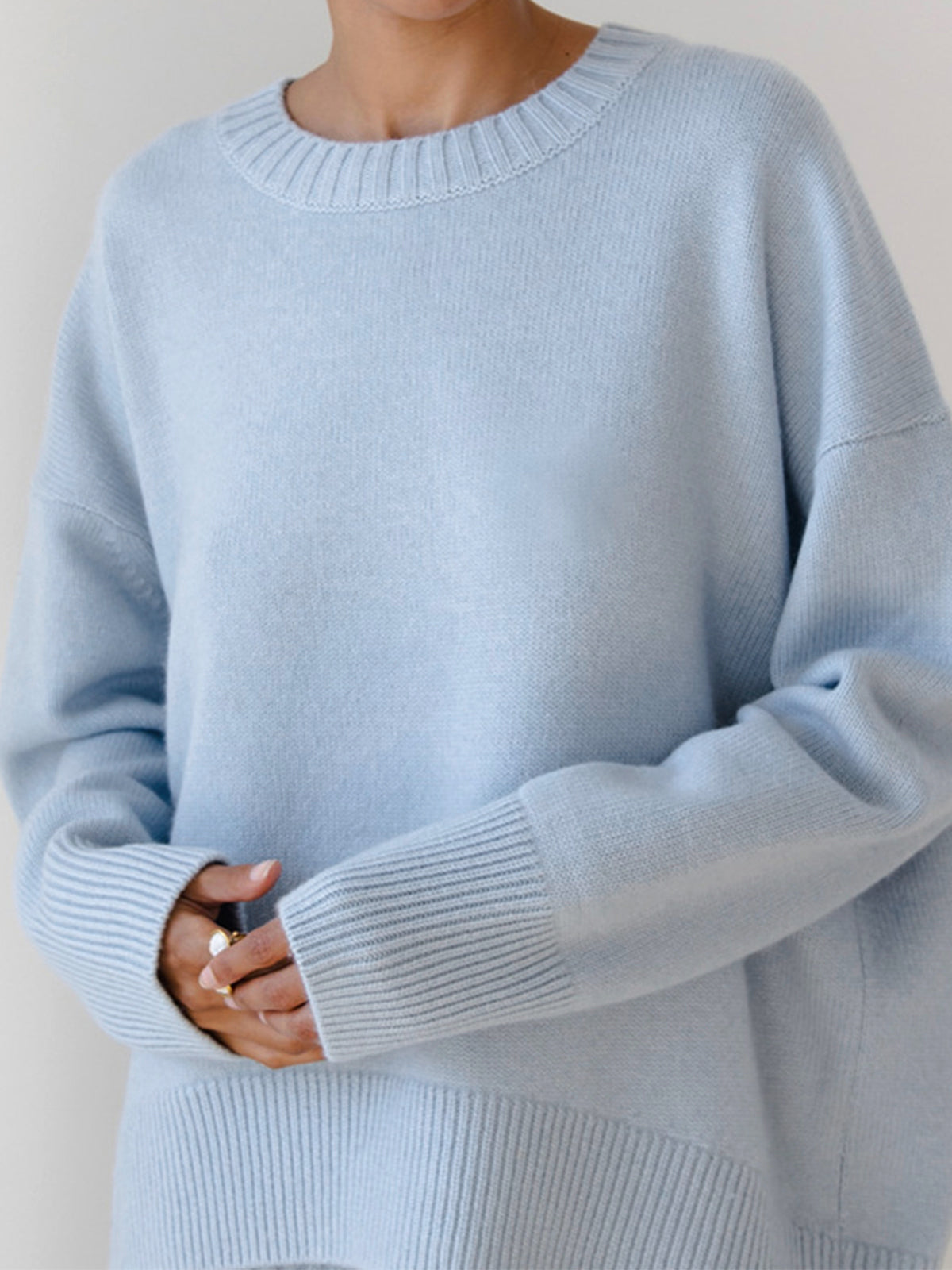 Women's Oversized Soft Knit Crewneck Pullover Jumper 3