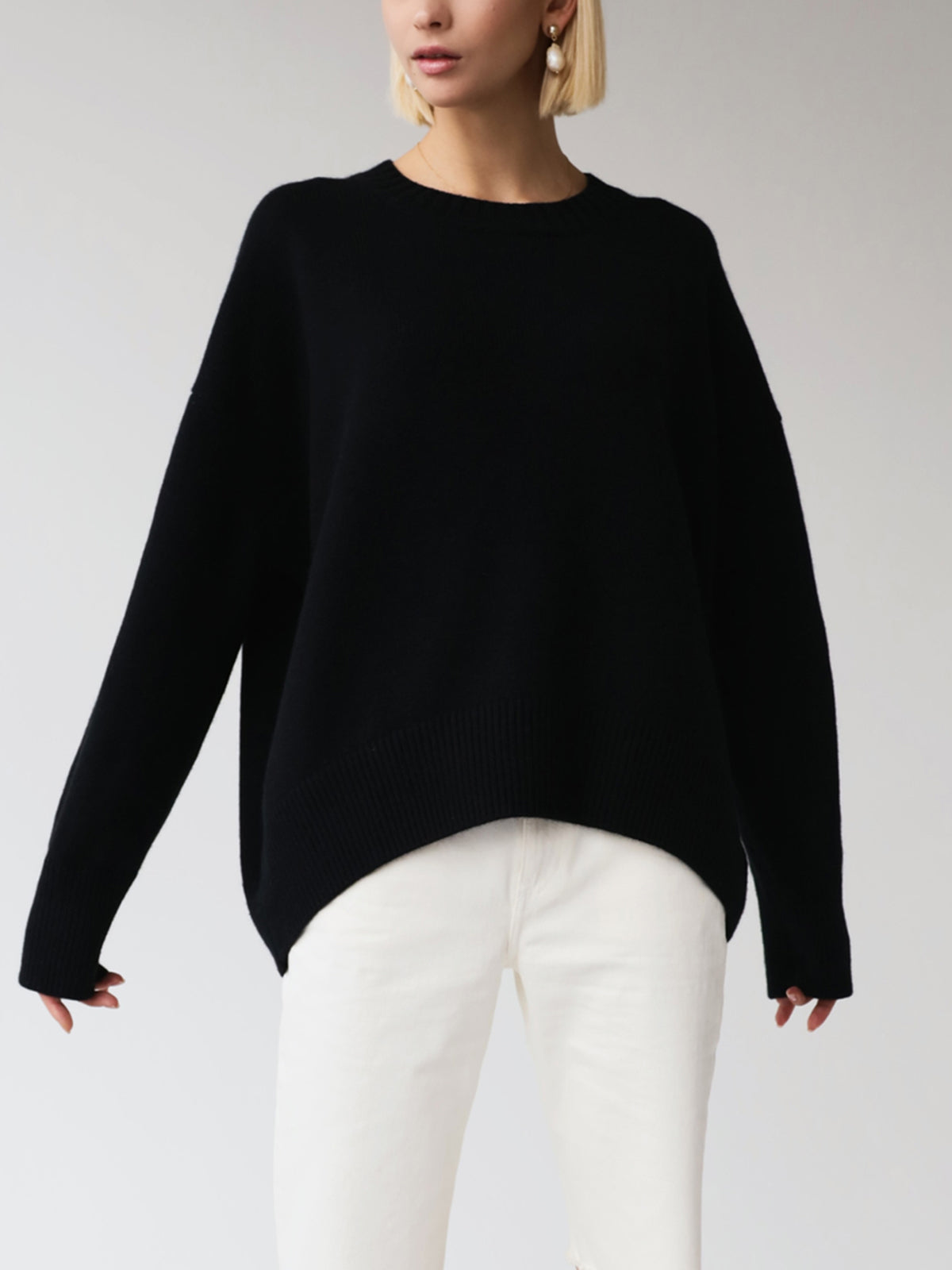 Women's Oversized Soft Knit Crewneck Pullover Jumper 9