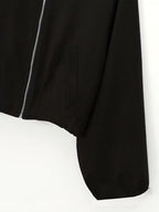 Women's Oversized Wool Blend Jacket with Pockets and Zip Front