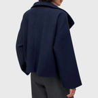 Women's Oversized Wool Look Coat with Wide Collar