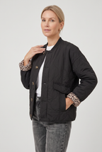 Women's Quilted Jacket with Button Front and Flap Pockets