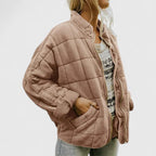 Women's Quilted Jacket with Zip Front and Side Pockets